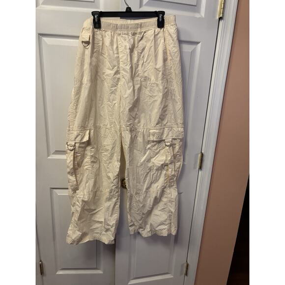 NWT Women's Off White Mid-Rise Wide Leg Pull-On Cargo Pants Wild Fable Sz S NEW - Picture 4 of 6
